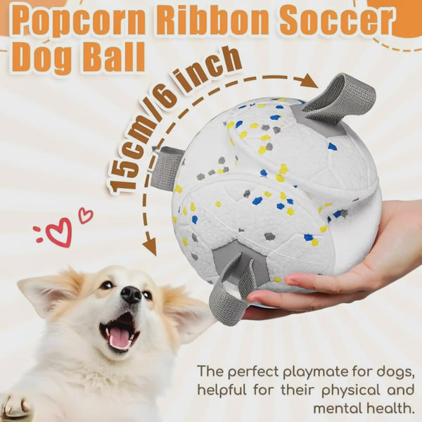 Video for Dog Soccer Chew Toy with Rope - Durable Interactive Fetch Ball for Puppy, Pet Tug-of-War Training Toy, Teeth Cleaning Bite Resis
